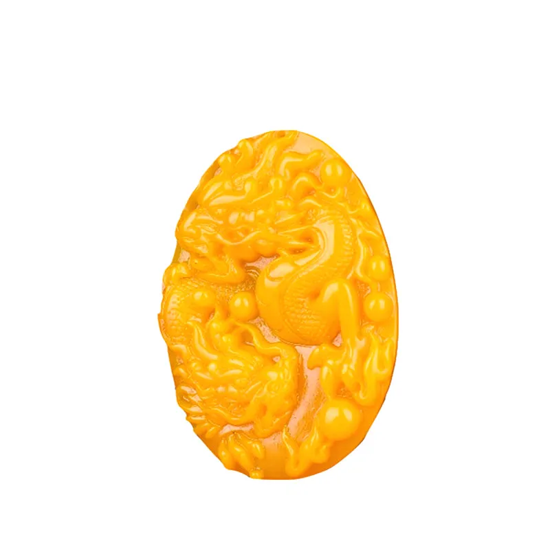 Dragon Yellow Jade Pendant Chinese Necklace Hand-Carved Natural Charm Jewellery Amulet Fashion Accessories for Men Women Gifts