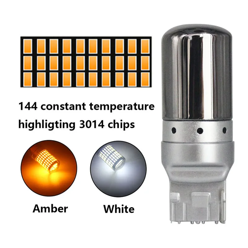 2PCS CanBus S25 1156 BA15S P21w BAU15S PY21w T20 7440 W21W LED Bulbs 3014 144smd Error Free Canbus Turn Signal Lights Brake lamp