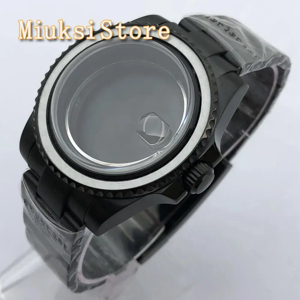 

40mm black PVD sterile case sapphire glass fit NH35 NH36 ETA2836 Miyota 8205 8215 821A Mingzhu DG2813 3804 movement