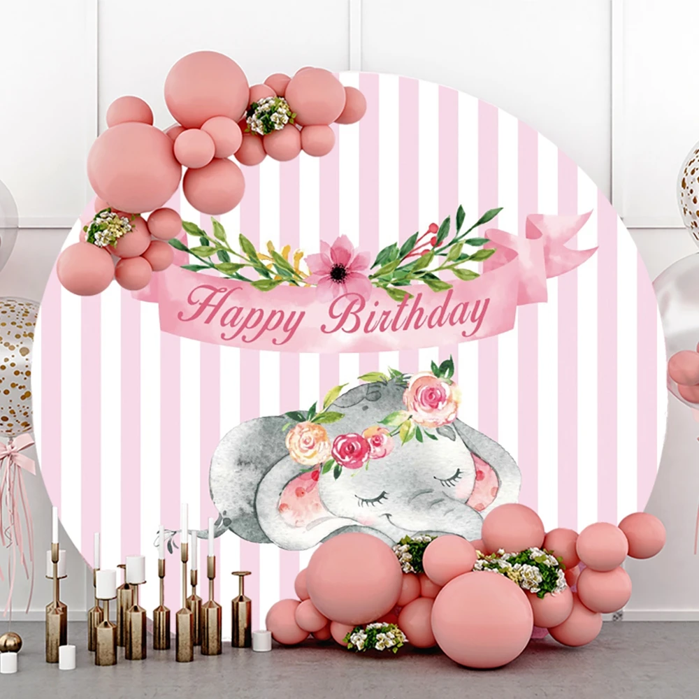 

Yeele Baby Elephant Birthday Backdrop Photocall Flowers Portrait Party Decor Photography Background Photo Studio Photographic