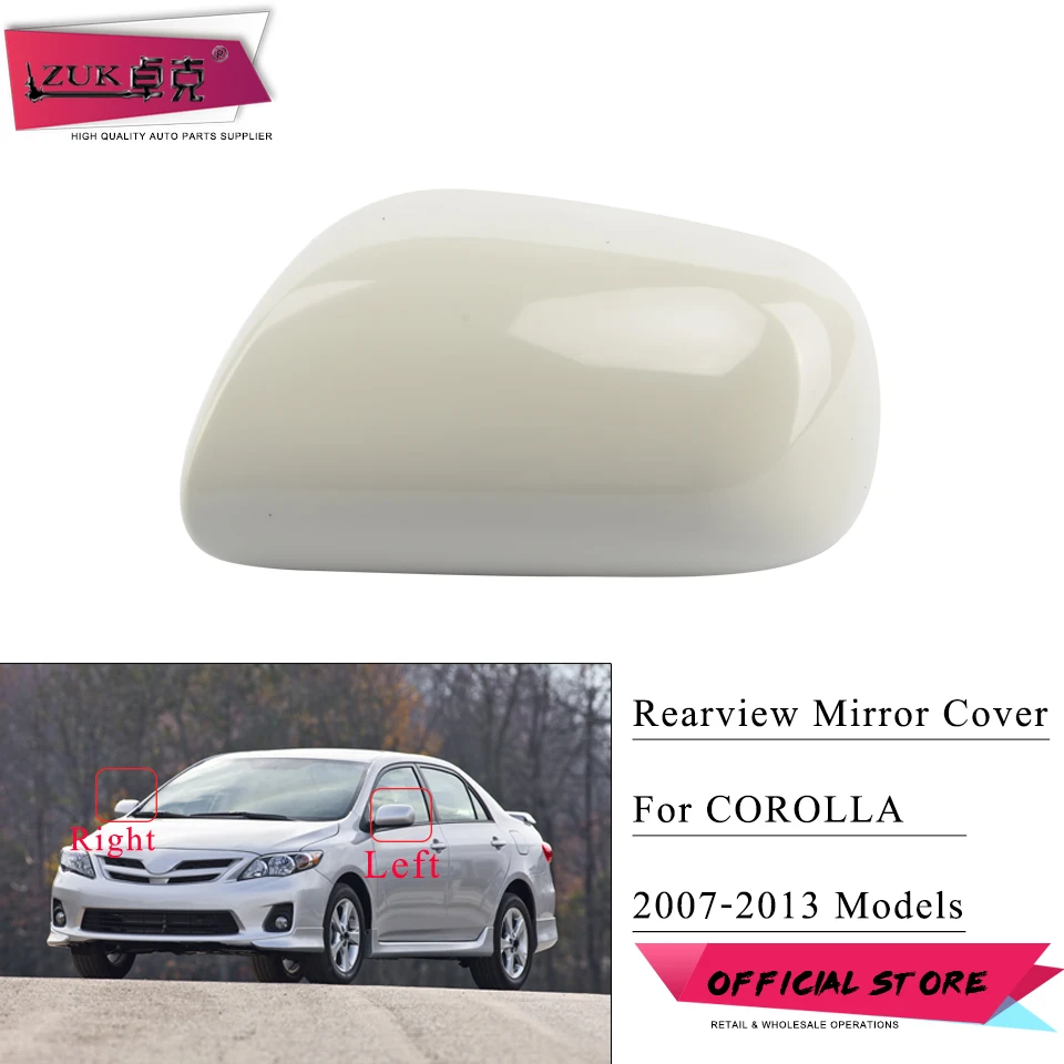 

ZUK Car Rear View Mirror Shell Outer Rearview Mirror Cover Housing Base Color For Toyota Corolla 2007-2013