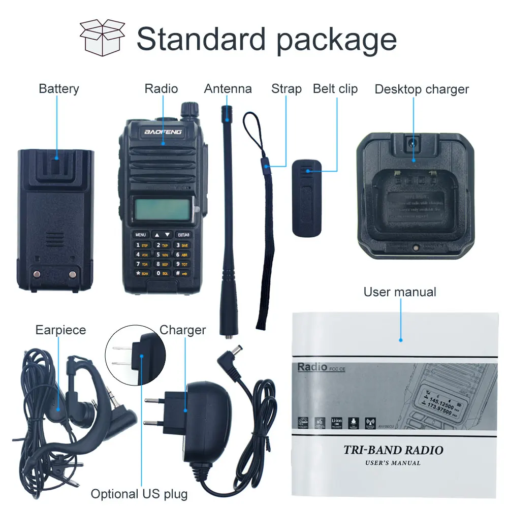 جديد Baofeng اسلكية تخاطب BF-A58S 5 واط ثلاثي الموجات 136-174 ميجا هرتز 200-260 ميجا هرتز 400-480 ميجا هرتز محطة راديو محمولة 2200 مللي أمبير راديو الهواة