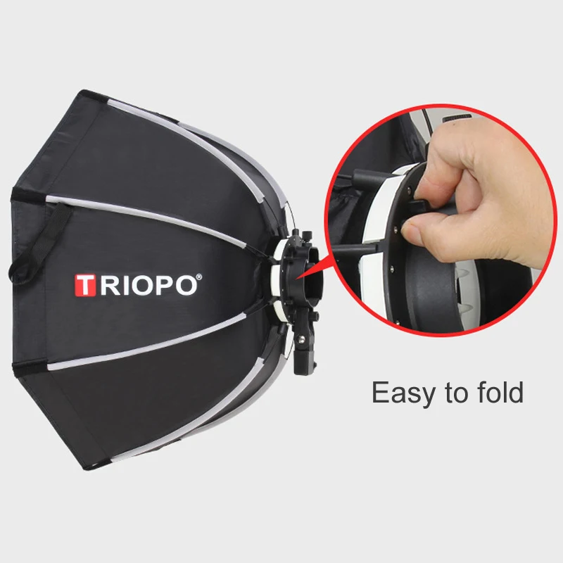 Triopo KX65 Speedlite Outdoor Octagon Umbrella Universal Mount Flash Softbox for Yongnuo YN560IV 568 Godox AD200 V1 Photography