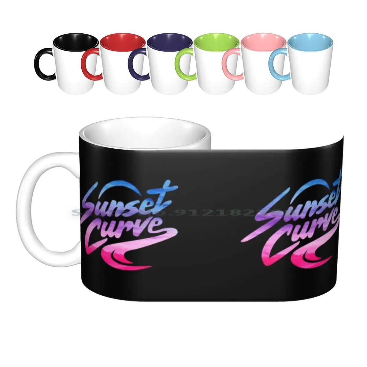 Sunset Curve Ceramic Mugs Coffee Cups Milk Tea Mug Sunset Curve Julie And The Phantoms Jatp Julie Band Netflix Tvshow Creative