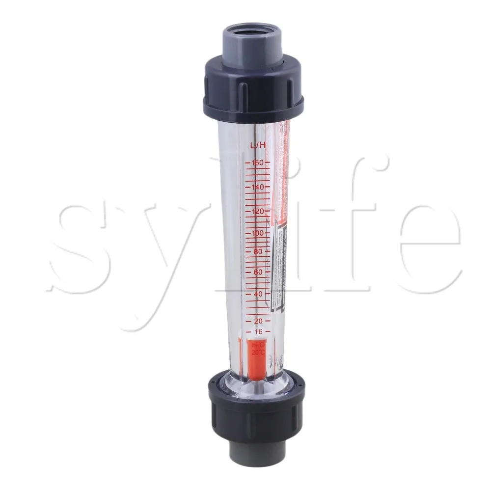 1.02 x 7.87 inch Plastic Metal 16-160L/H Plastic Tube Type Liquid Water Rotameter LZS-15 Flow Meter