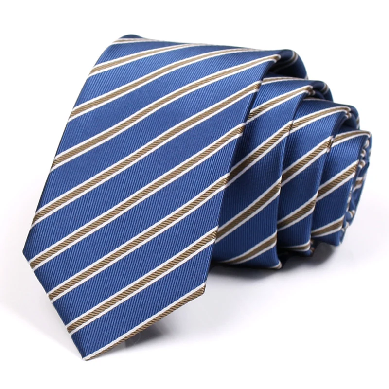 

Classic Men's 6CM Blue Striped Tie High Quality Business Suit Work Neck Tie For Men Fashion Formal Necktie Slim Ties Gift Box