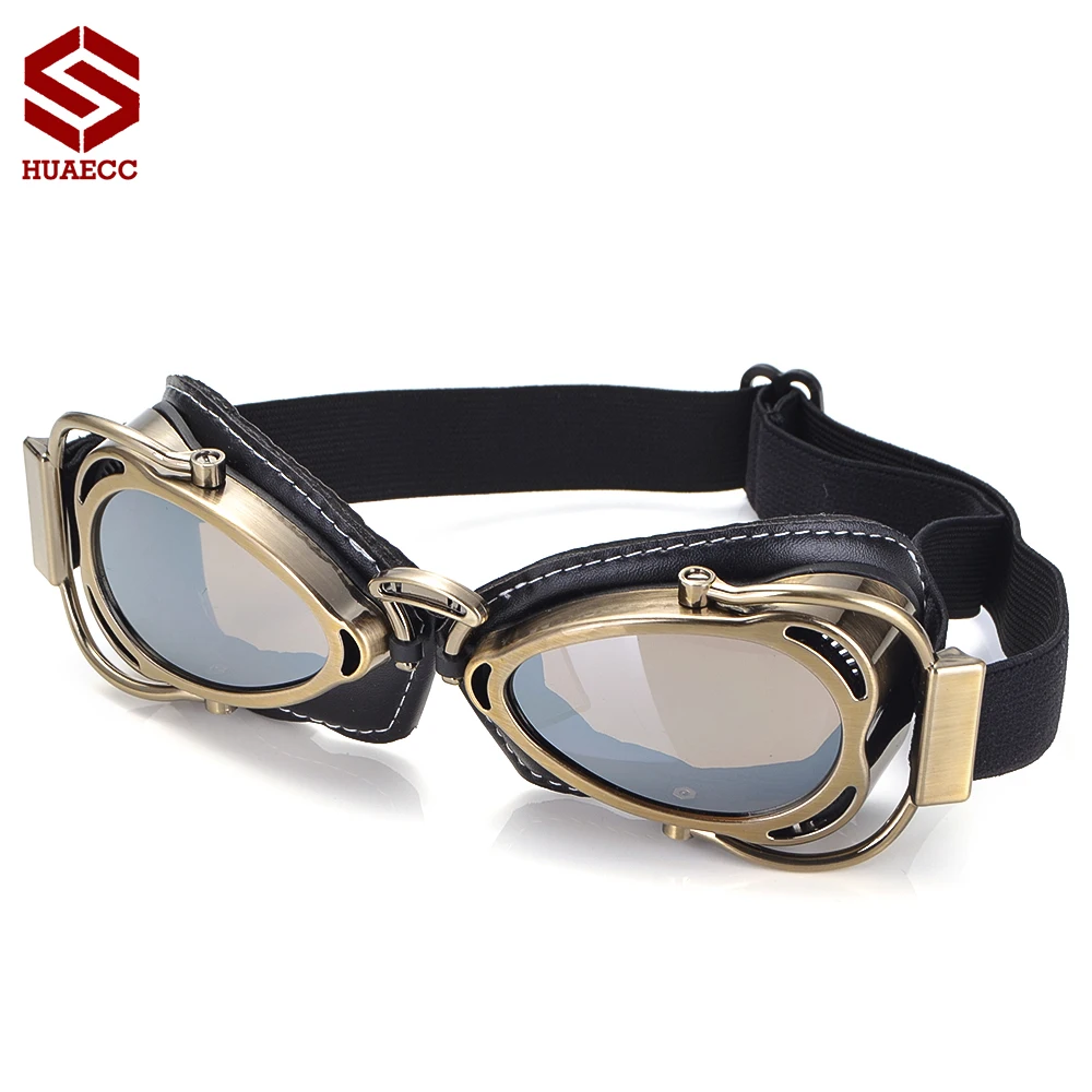 Motorcycle Glasses Goggles Retro Vintage Riding Eye Wear Sun Windproof Goggles for Cafe Racer Pilot Helmet Glasses