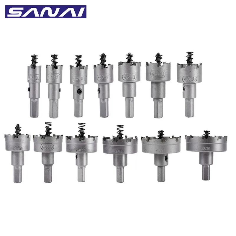 SANAI TCT Hole Saw Drill Bit  12 - 200mm Alloy Iron Metal Stainless Steel Wood Cutting Kit Steel Plates Hole Saw Drilling Bit