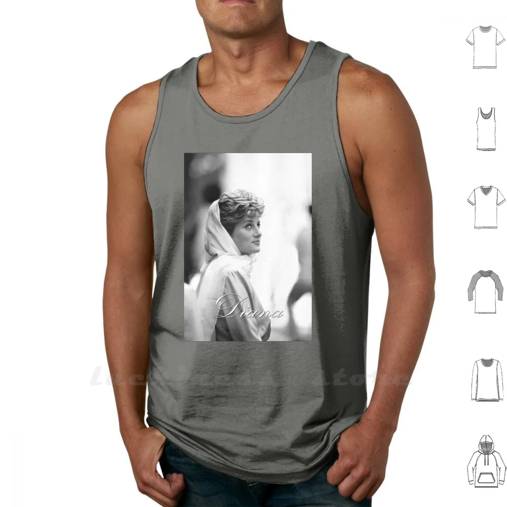 Hrh Princess Diana - Professional Photo Sleeveless Tank Top Vest Cotton Hrh Diana The Princess Of Wales Lady Diana Hrh Princess