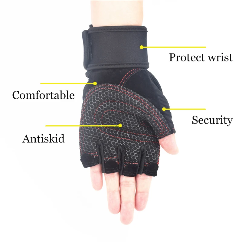 Weight Lifting  Fitness Gloves for Men and Women Gym Cycling Yoga Bodybuilding Training Breathable Anti-slip Half Finger Gloves