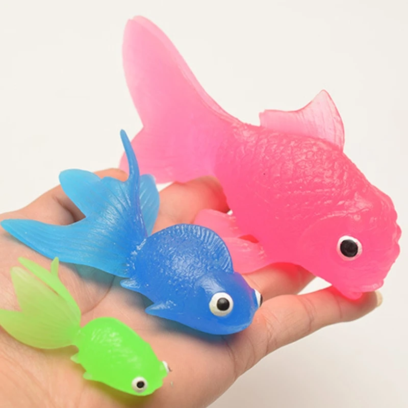 10pcs Rubber Simulation Small Goldfish Gold Fish Kids Decoration Bath Toy