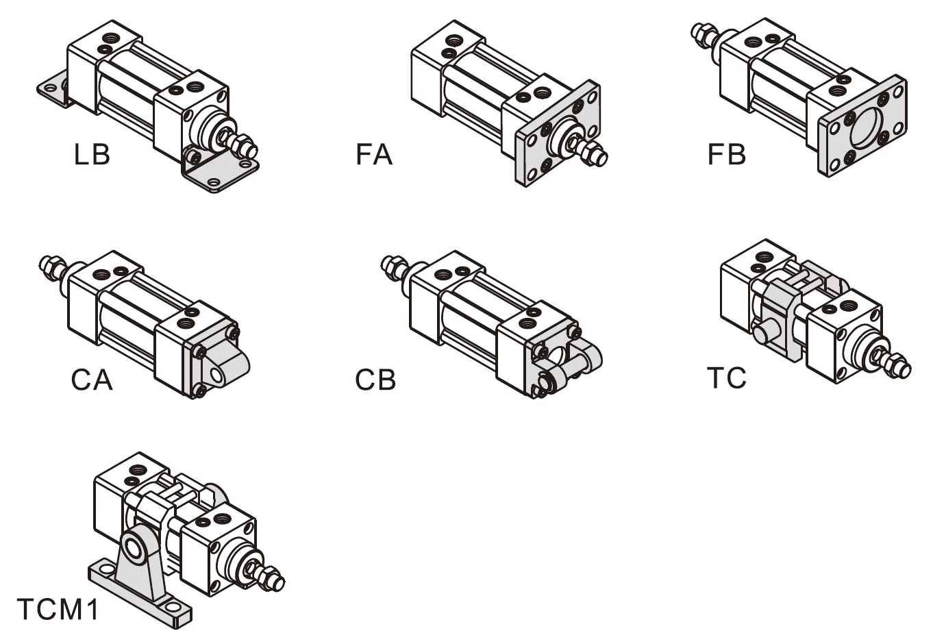 SC40 Pneumatikzylinder, Bohrung 40 mm, Standard-Doppeltwirkender Kolben-Luftzylinder, Hub 25–1000 mm, Einzelstangen-Aktuator, Marke AFR – Detail 2
