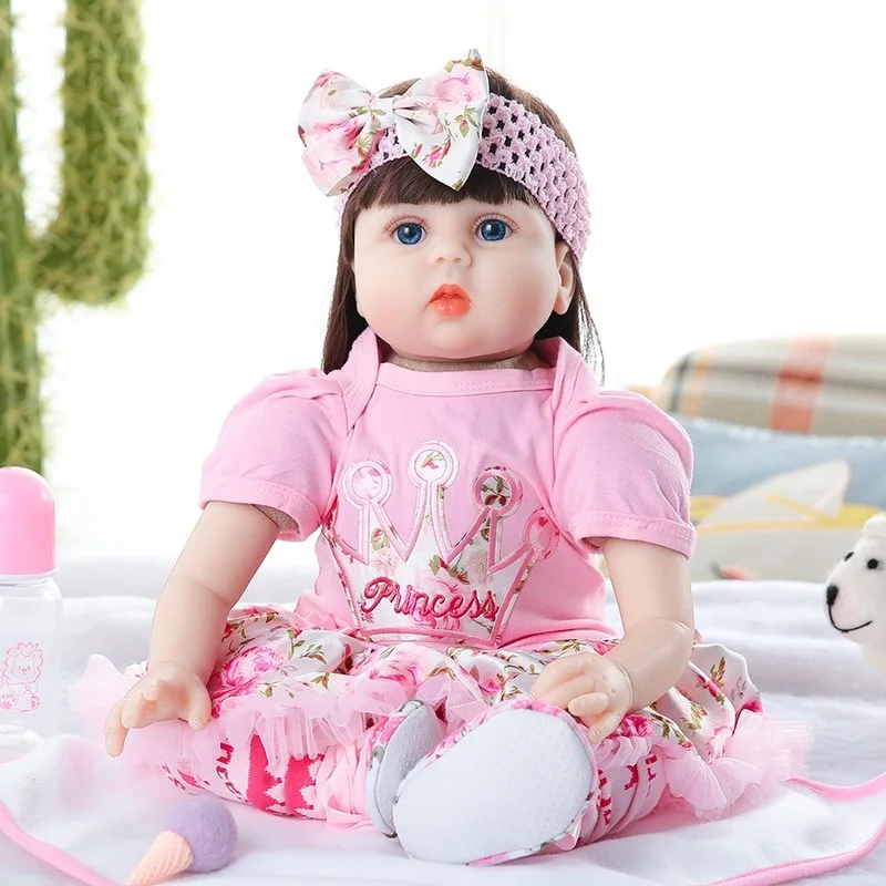 

55cm Simulation Baby Rebirth Doll Vinyl Soft Fashion Cute Doll Baby Early Education Toy Child Birthday Gift Baby Toy Present