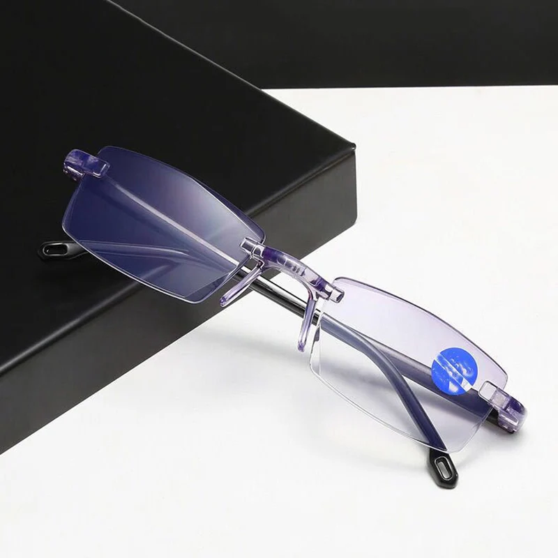 Eyewear Sapphire High Hardness Anti-Blue Progressive Far And Near Dual-Use Reading Glasses For Men Women Blue Anti Light Glasses