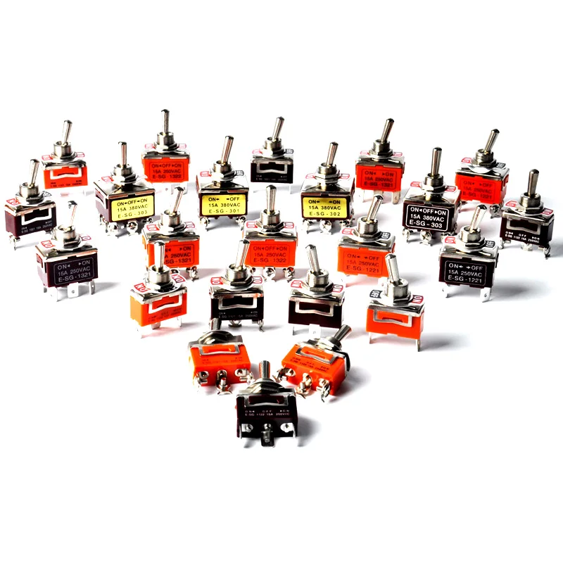 1pcs ON OFF ON/ON OFF Electrical Power Toggle Switch SG1021/1121/1122/1221/1321/1322/123/223/301/302/303 Connector 15A 250V 380V