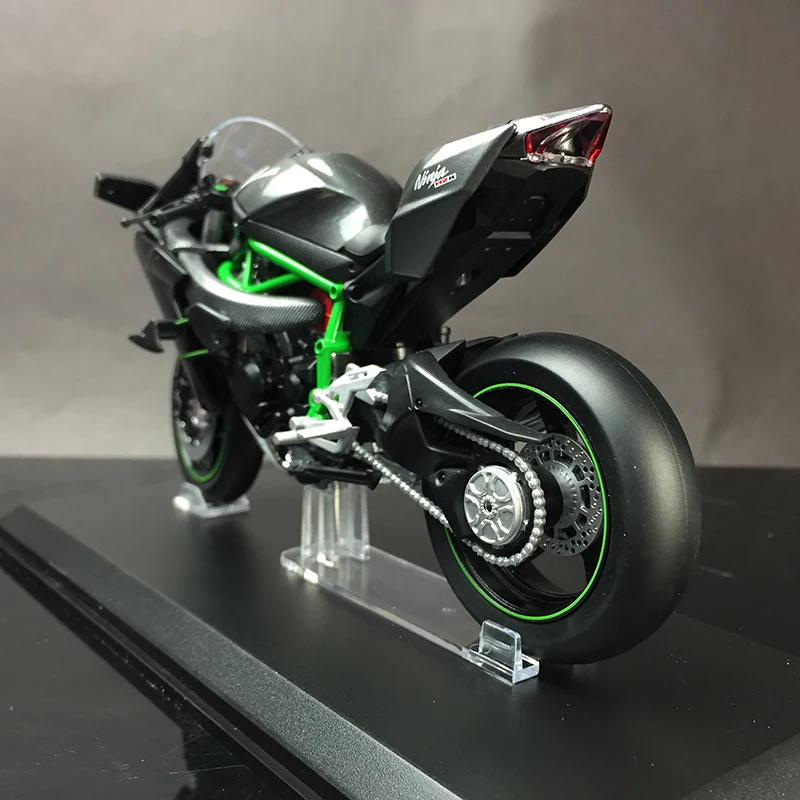 Diecast 1:12 Simulation Vehicles 17cm Kawasaki H2R H2 Aolly Model Motorcycle Collection Desktop Ornaments Gift for Boy