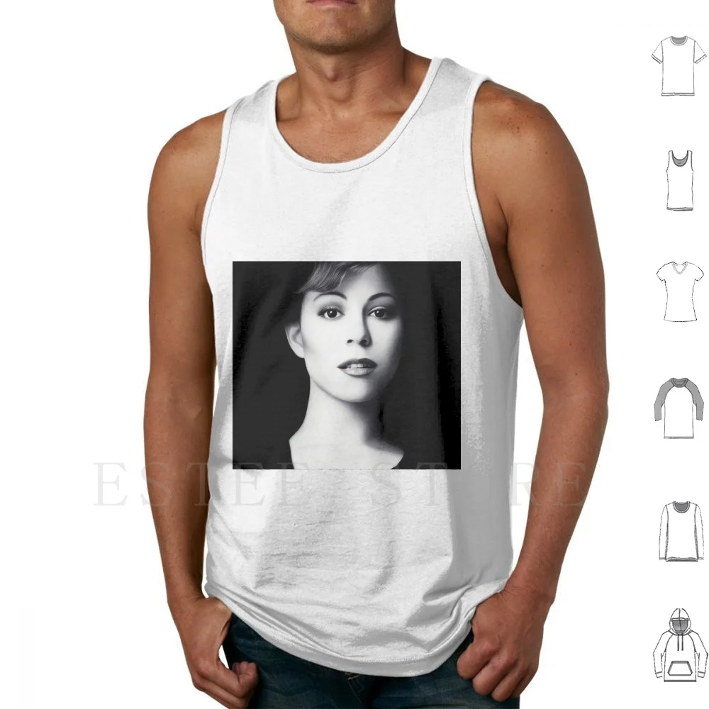 Illustration 1995 Tank Tops Vest Singer Iconic Famous Legend Icon Rnb Pop Hip Hop Music Fanart Realistic Realism
