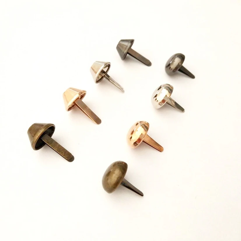 100pcs/pack Riveter Leather Studs Metal Rivets Bag Accessories Rivets Leathercraft Purse Handbag Metal Double Feet Rivets