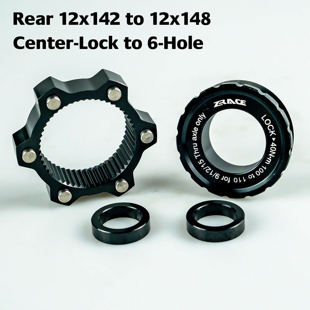 ZRACE Center Lock Hub Boost Adapter,Center-Lock for 6-Hole, 15x100 to 15x110, 12x142 to 12x148,