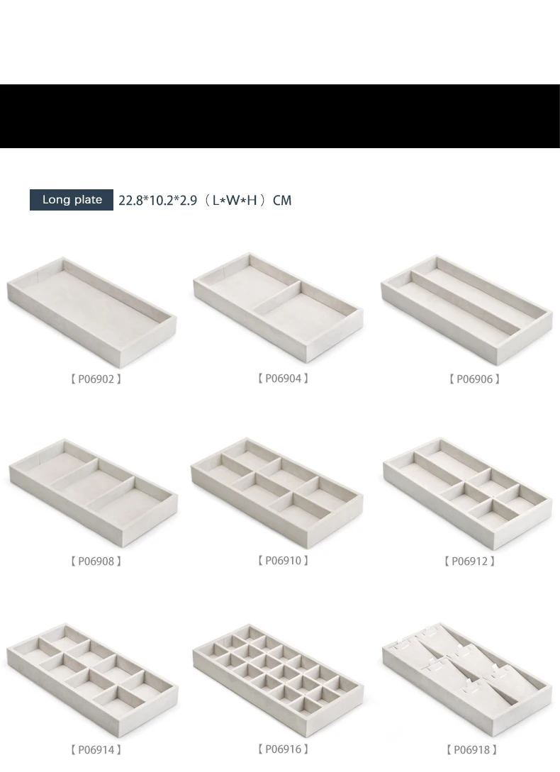 Oirlv Beige Mikrofaser Schmuck-Organizer-Tablett, abnehmbares Leder-Tablett für Ohrringe, Halsketten, Armbänder, Anhänger, Schmuckaufbewahrung und Präsentation. – Detail 7