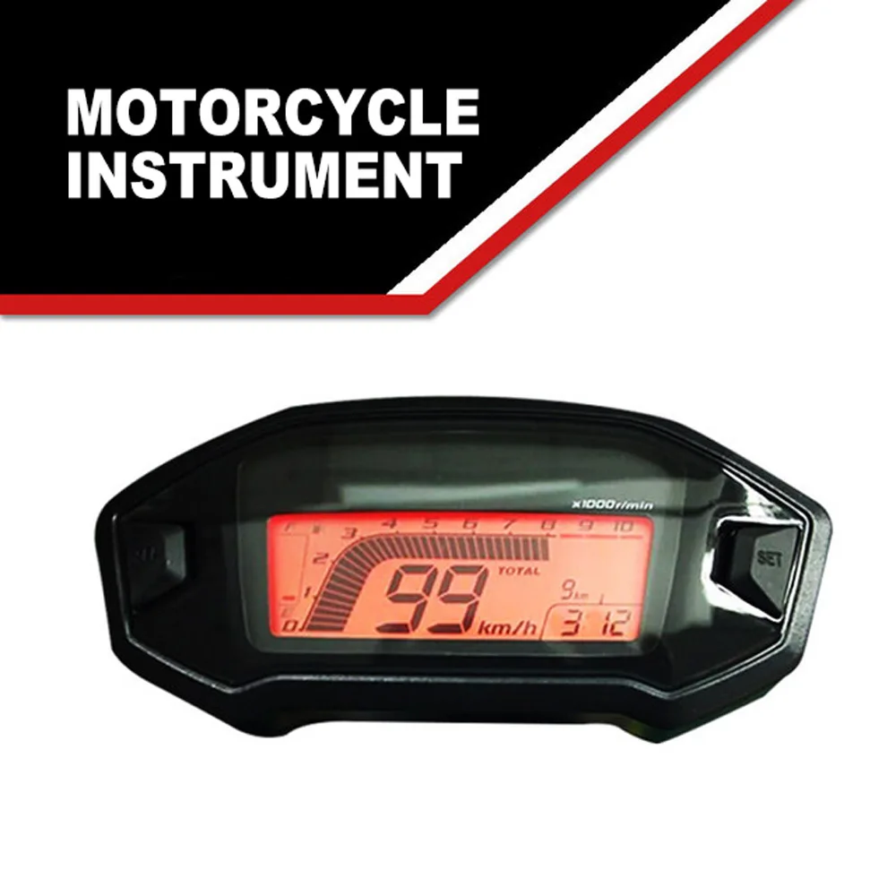 

12V 2-4 Cylinder Motorcycle Modified Odometer 1300r/min Motorcycle Tachometer Large Screen Display Motorcycle Side Meter