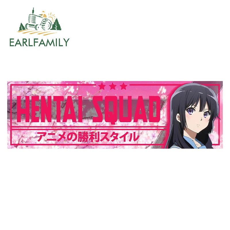 

EARLFAMILY 13cm x 4.1cm for Anime Girl Car Stickers Personality Waterproof Decals Sunscreen Anime Laptop Surfboard Decor