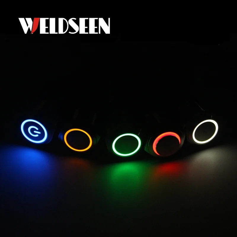 5 stück Metall Push Button Schalter LED Licht 3V 6V 12V 24V 220V Momentary/Rast Typ Button Start Stop