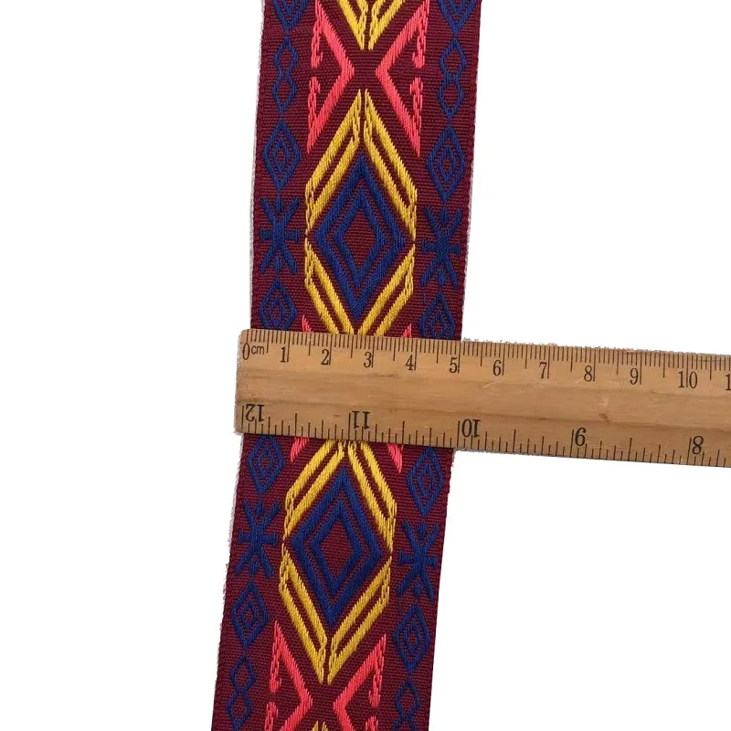 6 yards/lot wide 5CM Woven Jacquard Ribbon geometric totem  for straps clothing accessory ZH-4905
