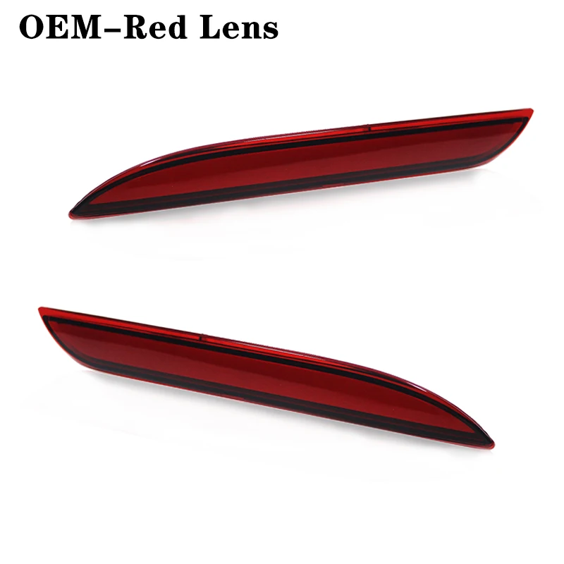 iJDM 3D Optic LED Bumper Reflector Lights For 2015-2017 Ford Mustang Function as Tail/Brake or Rear Fog Lamps Turn Signal Lights