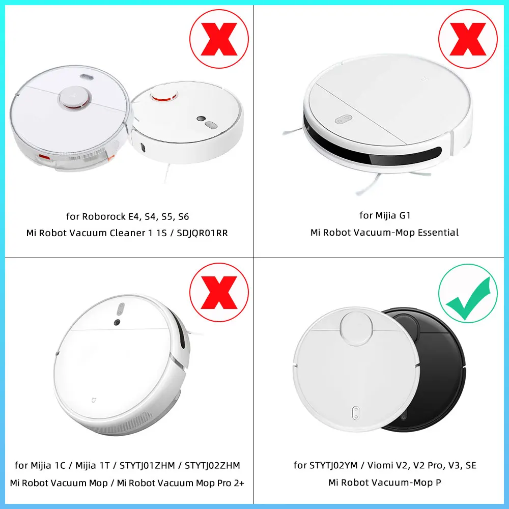 Fit For Xiaomi Mijia 2S XMSTJQR2S / 3C / Viomi V2 PRO V3 SE / Mi Robot Vacuum-Mop Pro STYTJ02YM Main Side Brush Hepa Filter Mop