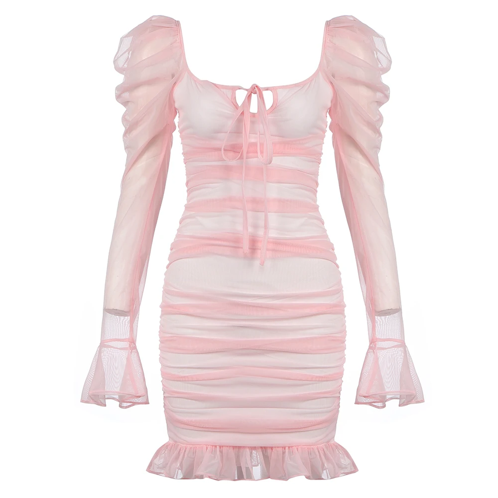 

Women Sexy Summer Autumn Dress Long Sleeve Bodycon Bandage Party Dresses Ladies Clothing Elegant Clothes