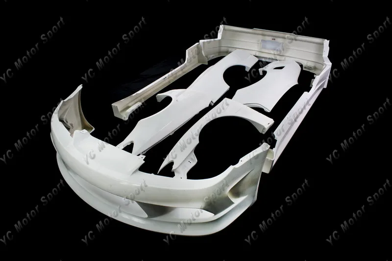 FRP Fiber Glass VTX EDGE Style Bodykit Fit For 1999-2002 S15 Silvia Body Kit Front & Rear Bumper Fender Flare Side Skirt