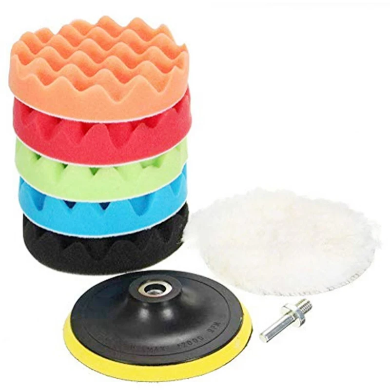 100mm Polieren Pad Kit Polieren Woolen & Schwamm Pads für Auto Pflege Polierer Wachsen Polieren 9 Teile/satz