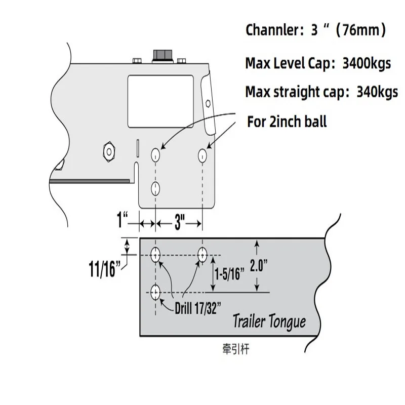 EgoTrailer  3400kgs 2inch ball Model Hydraulic Trailer Disc Brake Surge Coupler Actuator