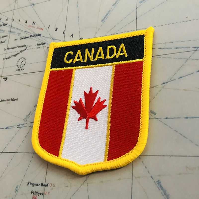 Canada National National Flag Embroidery Patches Badge Shield Square Shape Pin One Set On The Cloth Armband Backpack Decoration