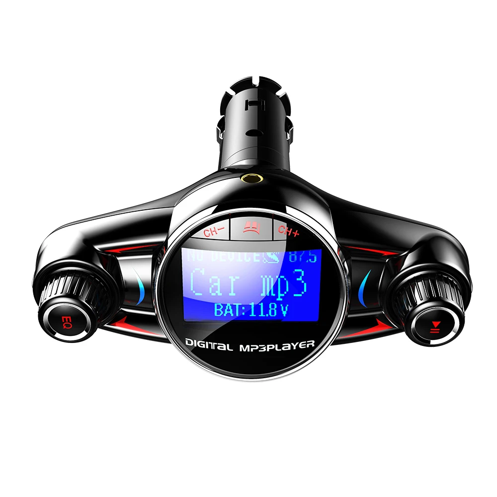 Car Mp3 Player Bluetooth 4.0 FM Transmitter Audio Wireless Car Kit Support 2.1A Charging 2USB LED Display AUX Audio Enter Output