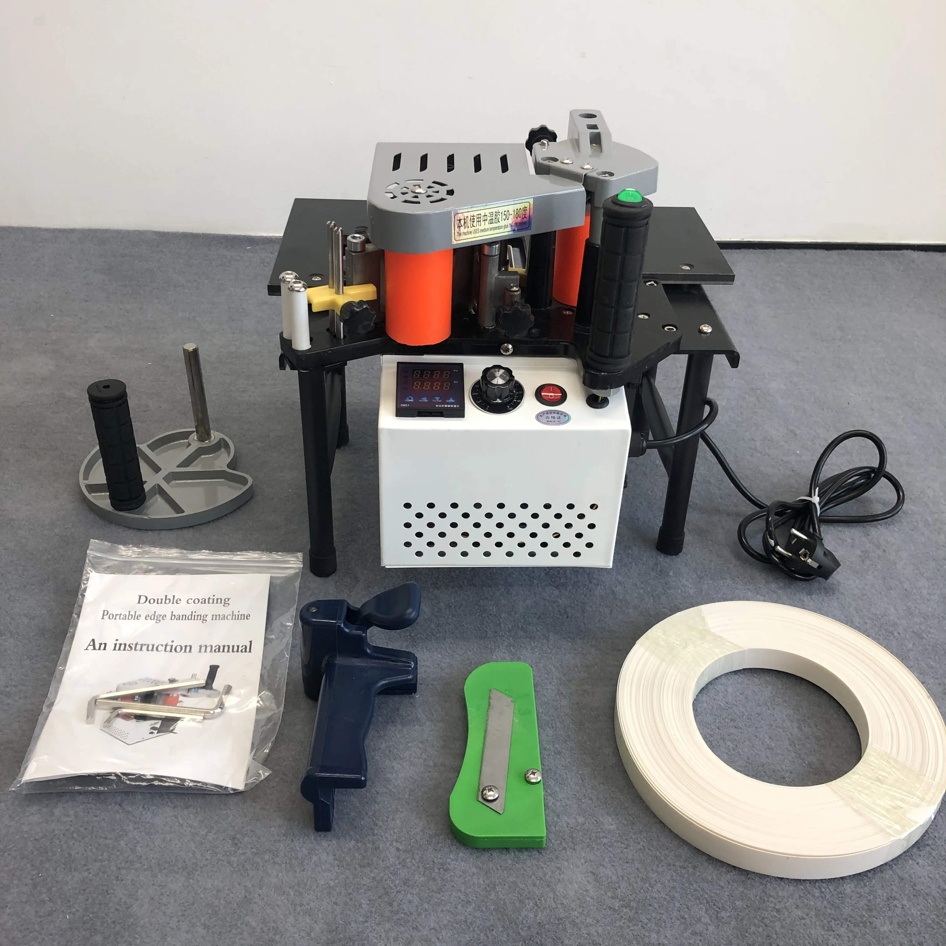 Ru entrega carpintaria borda portátil borda borda de borda máquina dupla lado colagem portátil borda bander 220v/110v 1200w