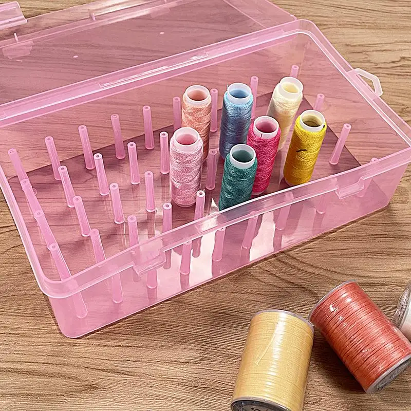 6-42 Axis Sewing Threads Storage Box Bobbin Carrying Case Container Holder Transparent Needle Wire Storage Organizer Sewing Reel