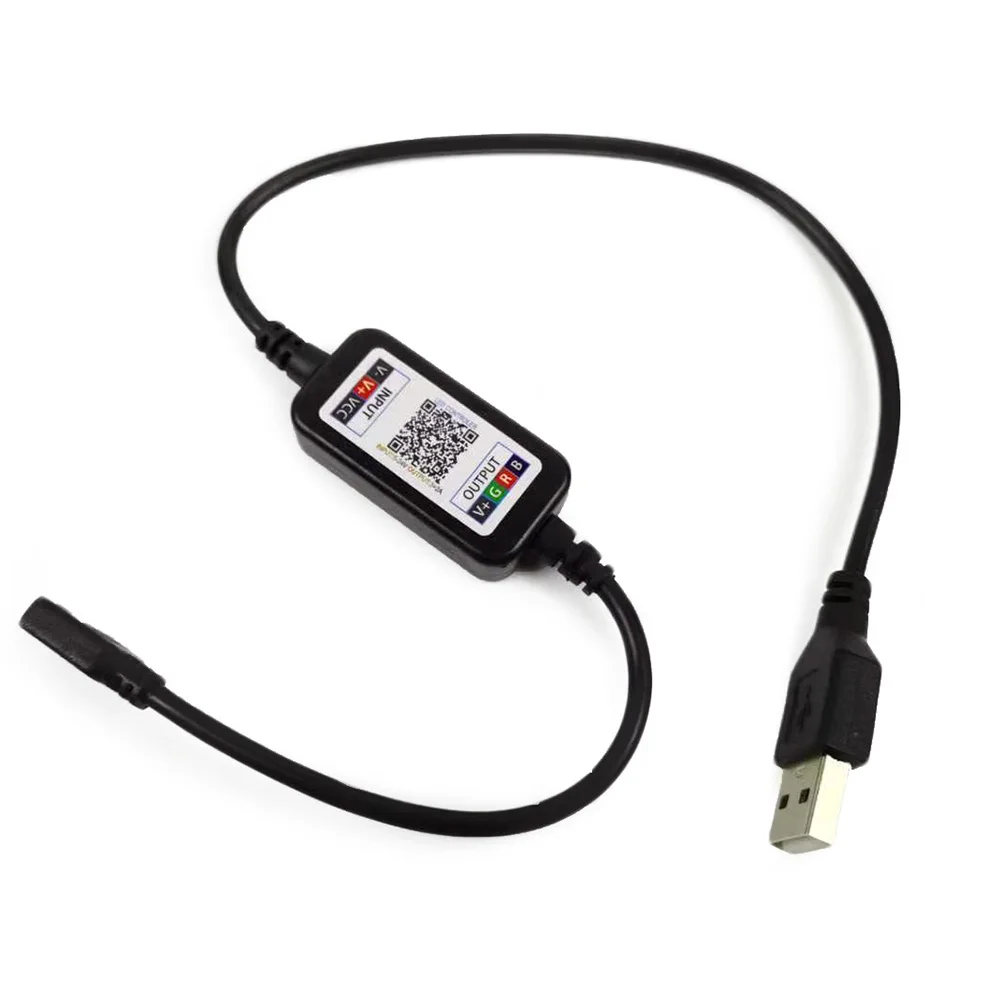 Mini Dimmer LED APP Controlador compatível com Bluetooth, RGB, SMD5050, 5V, 4Pin, USB, Cor, Música, Casa, Luzes de tira inteligentes