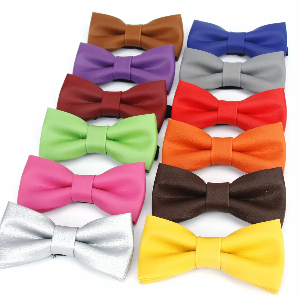 High Quality Men's Classic PU Pattern Leather Ties Butterfly Wedding Party Bowtie Solid Color Red Blue Black Bow Tie Butterfly