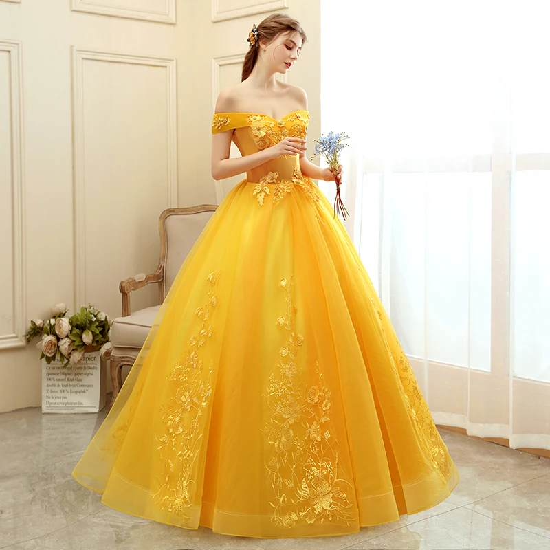 Quinceanera Dress 2024 New Prom Dress Yellow Ball Gown Sweet Floral Print Quinceanera Dresses Robe De Bal Custom Size Customized