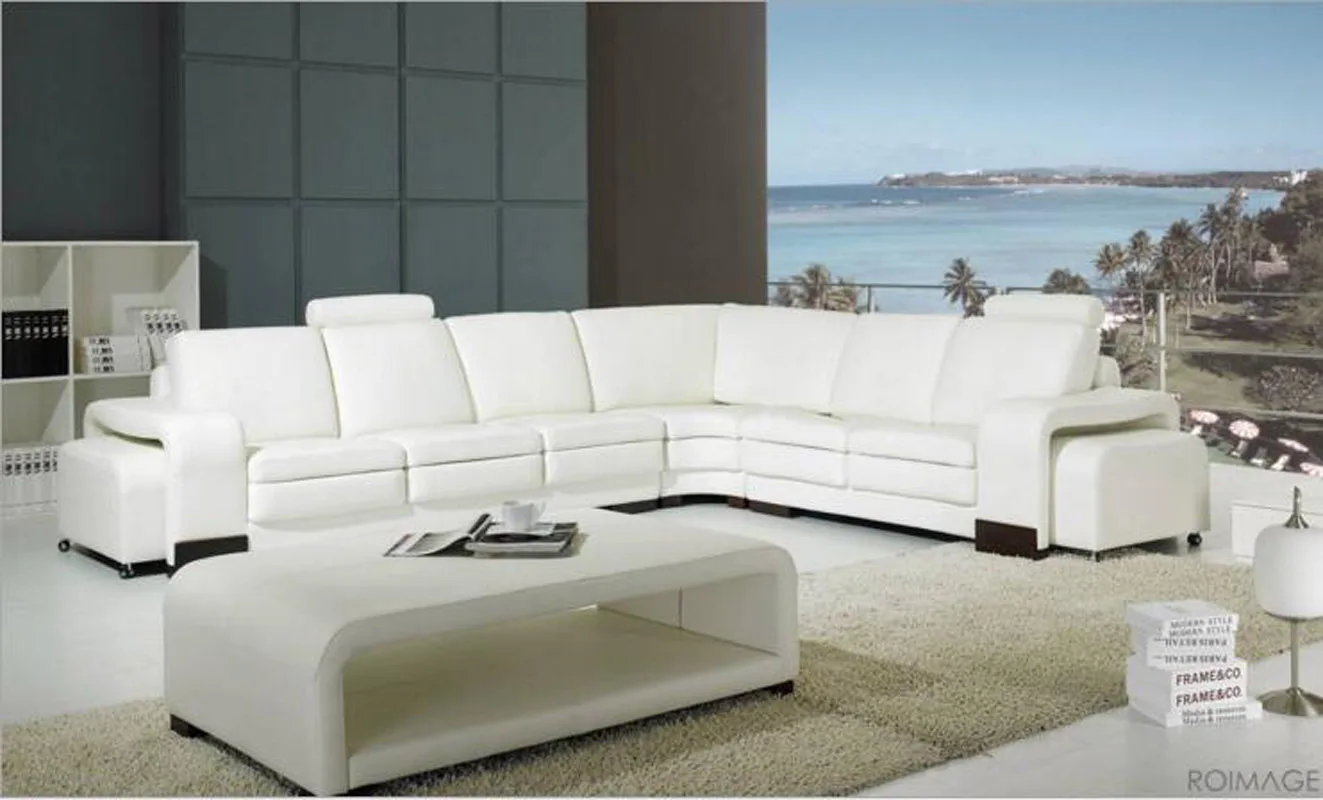 

modern style living room Genuine leather sofa a1304