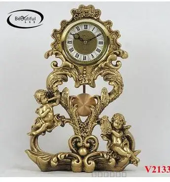 European Craft Seat Clock Luxury Angel Desktop Pendulum office clock Bookstore Recruitment Crafts home statues