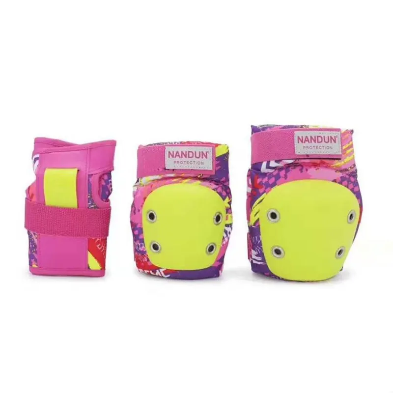 Protective pad for Elbow Wrist Knee Protector 6 pads Sports Protection Equipment Guard for Kid Children Skating Skateboard Cycle