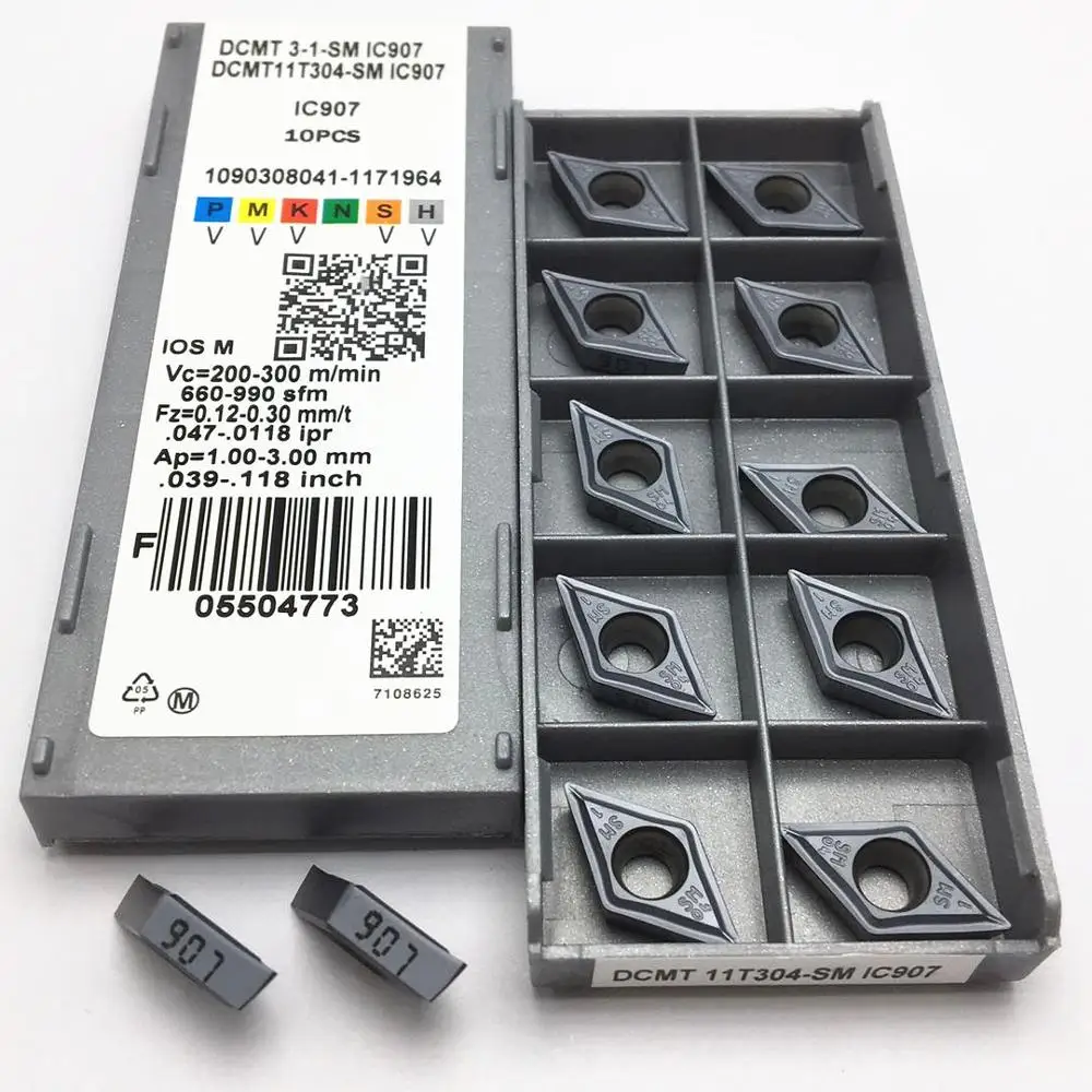 DCMT11T304 DCMT11T308 SM IC907/IC908 Carbide Insert Internal Turning Tool dcmt 11t304 Lathe Tool Turning Insert CNC Lathe Tool