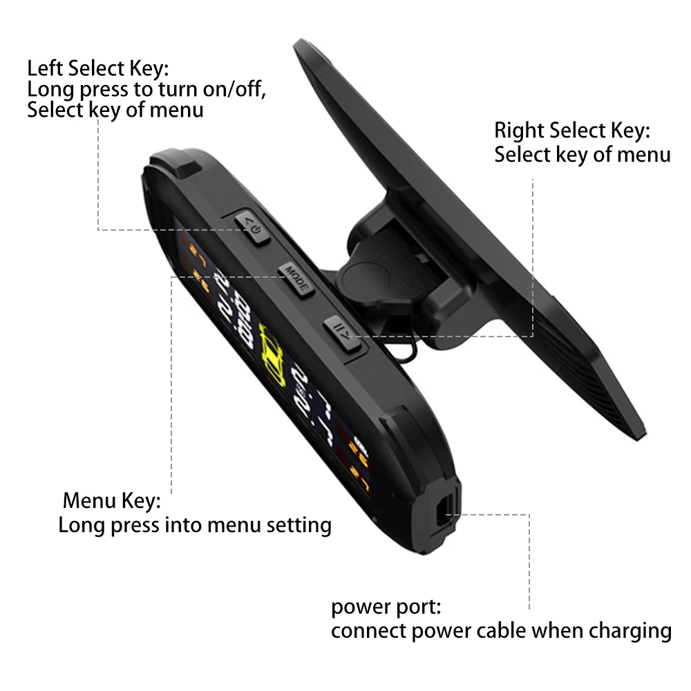 Solar TPMS Sensors Car Tire Pressure Monitoring System Tyre Real Time Diagnostic Kit Digital Displa Auto Accessories Electronics