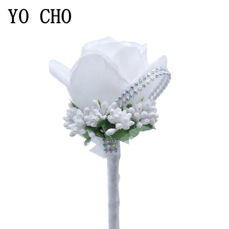 YO CHO – boutonnière de marié, épingles de Corsage de mariage en soie fleur de marié boutonnières de mariage fleurs accessoires de mariage