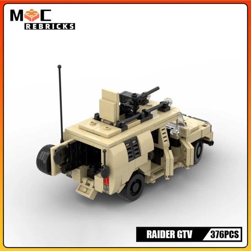 Véhicule SUV Raider de la série militaire pour enfants, figurines chargeables, assemblage de voitures SWAT, briques modèles, jouet MOC, nuits de construction