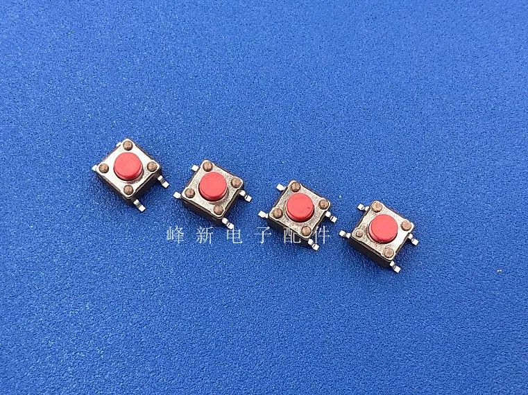 30pcs Bag DTSM-62R-V Taiwan red button patch 4-pin button switch light touch self-reset switch 6*6*5