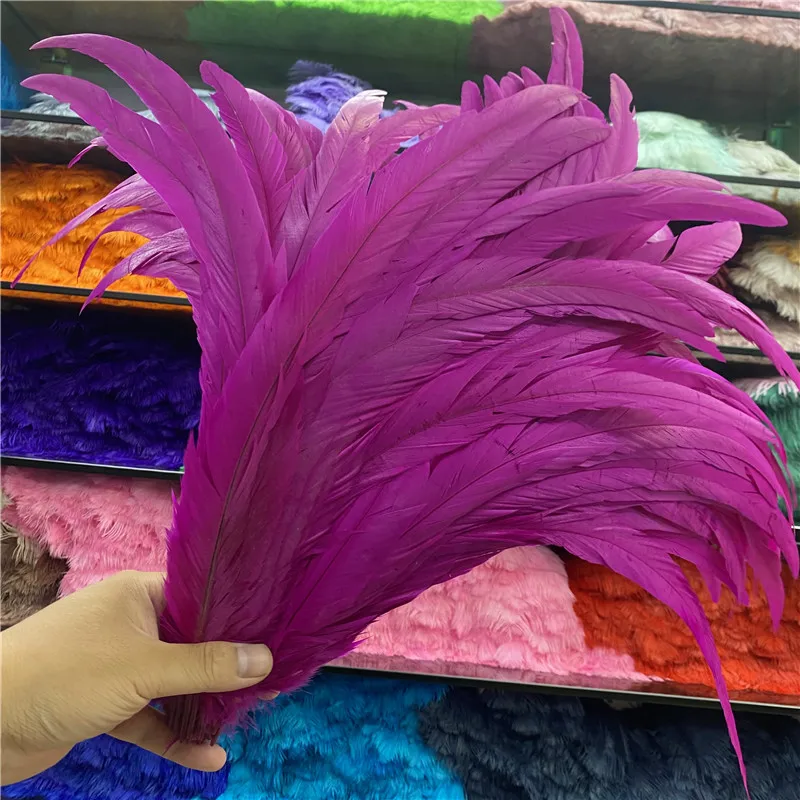 

Wholesale 50pcs/lot Beautiful Rose Rooster Feathers 16-18inch/40-45CM Christmas Celebration Diy Home Craft Plumas